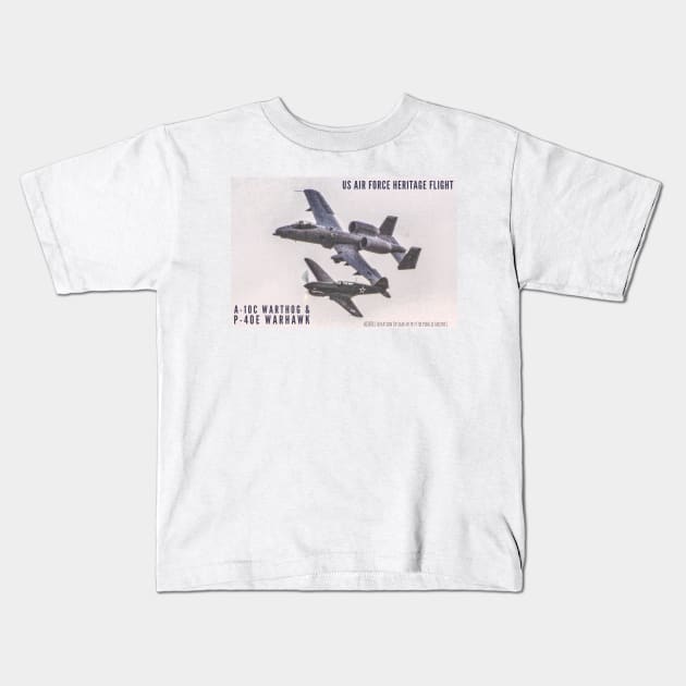 1-sided P-40 and A-10 muted-color Kids T-Shirt by acefox1